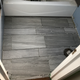 Bathroom floor! Just need to paint and then put the toilet and sink back in and it’s done.
